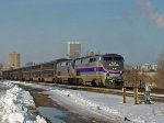 AMTK 184 the classy Phase IV heritage unit leads #8 south to Chicago